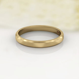 Beveled-Edge Matte Plain Wedding Band in 925 Sterling Silver