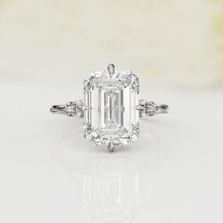 7.0TCW Emerald Cut Vintage Moissanite Diamond Engagement Ring in 925 Sterling Silver