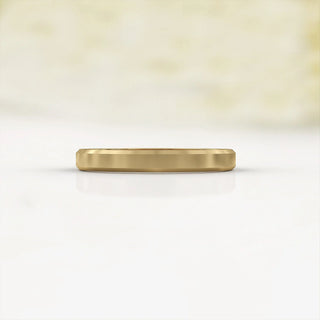 Beveled-Edge Matte Plain Wedding Band in 925 Sterling Silver