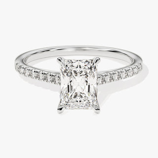 1.0-2.0TCW Radiant Cut Pave Moissanite Diamond Engagement Ring in 925 Sterling Silver