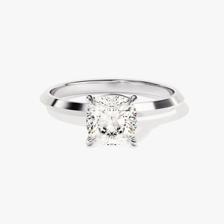 1.0-2.0TCW Cushion Cut Solitaire Moissanite Diamond Engagement Ring in 925 Sterling Silver