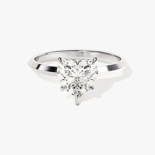 1.0-2.0TCW Knife Edge Heart Cut Moissanite Diamond Engagement Ring in 925 Sterling Silver