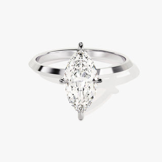 1.0-2.0TCW Knife Edge Marquise Moissanite Diamond Engagement Ring in 925 Sterling Silver