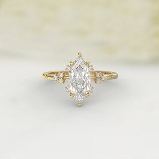 0.7-2.0TCW Marquise Cut Vintage Moissanite Diamond Engagement Ring in 925 Sterling Silver