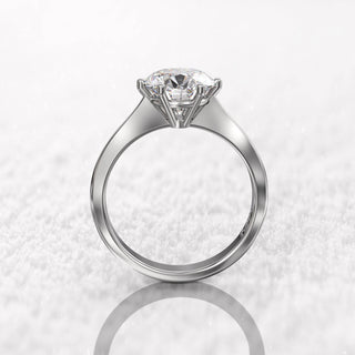 2.0TCW Round Cathedrawl Solitaire Moissanite Diamond Engagement Ring in 925 Sterling Silver