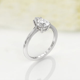 1.0TCW Pear Cut Solitaire Moissanite Diamond Engagement Ring in 925 Sterling Silver