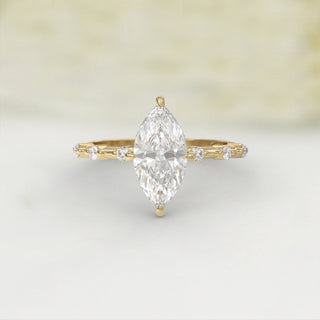 2.0TCW Marquise Hidden Halo Moissanite Diamond Engagement Ring in 925 Sterling Silver