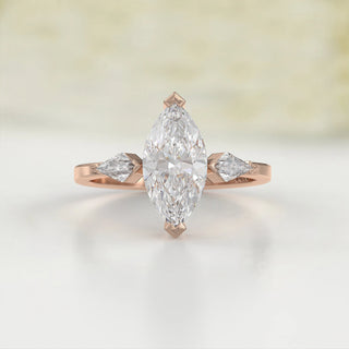 0.7-2.0TCW Marquise Cut Antique Moissanite Diamond Engagement Ring in 925 Sterling Silver