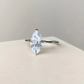 1.5TCW Marquise Solitaire Moissanite Diamond Engagement Ring in 925 Sterling Silver