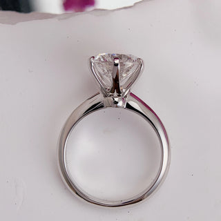 1.0-3.0TCW Round 6-Prong Solitaire Moissanite Diamond Engagement Ring in 925 Sterling Silver