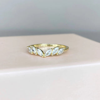 0.70TCW Unique Marquise Moissanite Diamond Wedding Band in 925 Sterling Silver