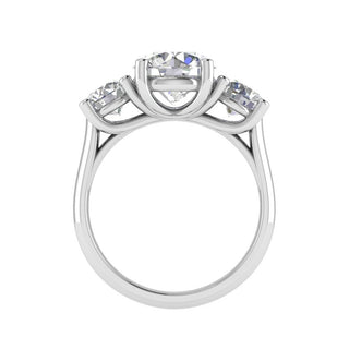 2.0 CT Oval Moissanite Three Stone Style Diamond Ring in 925 Sterling Silver- The ‘Kenny’ Ring